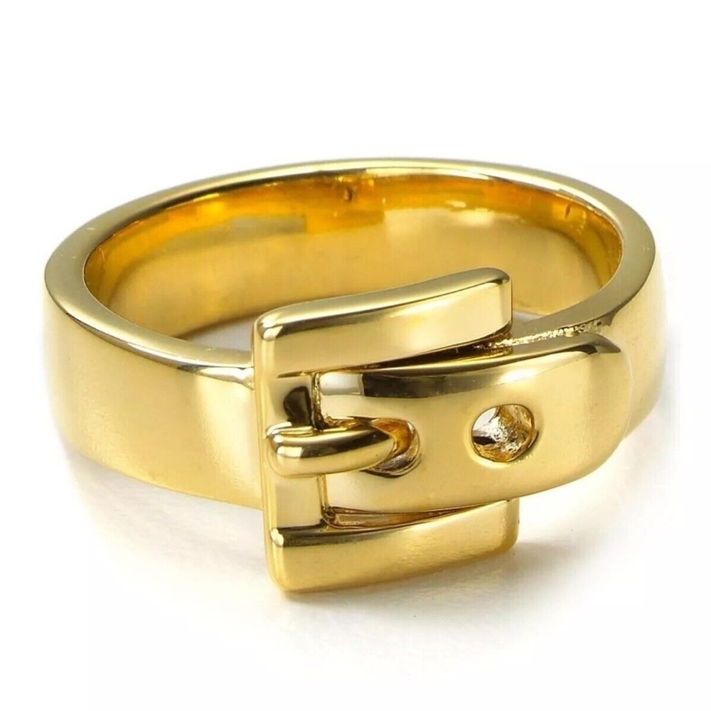 Michael Kors Yellow Gold Buckle Ring size 7